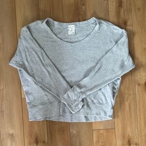 Offline by Aerie, Long Sleeved Gray waffle knit top, size XS,